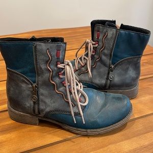 Rieker colorful combat boots with zipper size 38